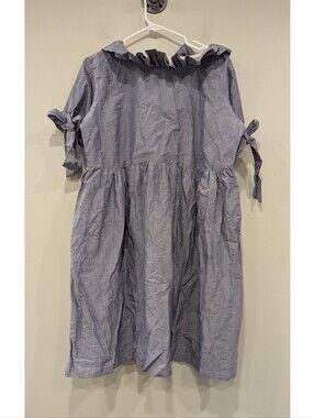 Elizabeth Wilson Ruffle Neck Bow Sleeve Cotton. Dress Size XL